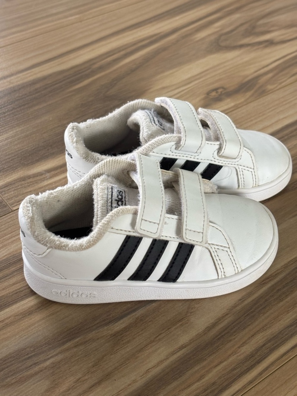 adidas Grand Court Toddler Sneakers White Black Size 7K